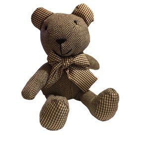 Jo-Ann Fabrics Fabric Material Stripe Plaid Chevron Teddy Bear Stuffed Animal 7"